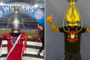 时隔5年再夺欧冠！卢卡斯复刻此前将奖杯扣在头上画面