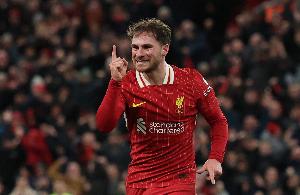 麦卡利斯特在英超为利物浦攻入3粒禁区外进球，追平布莱顿时期